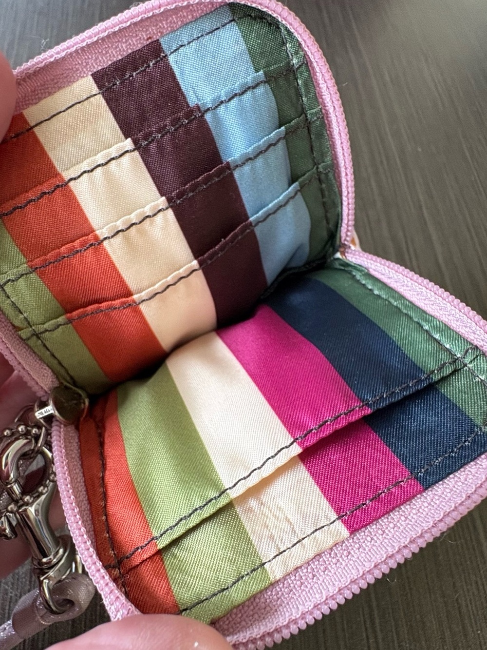 SOLDโ COACH Pink Poppy Legacy Vertical Wristlet - Picture 6 of 12